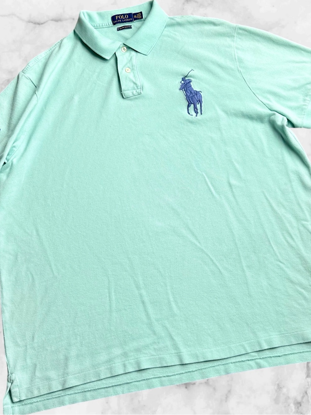 Polo Ralph Lauren Men’s XXL Custom Slim Fit Big Pony #2 Polo Shirt Mint Green